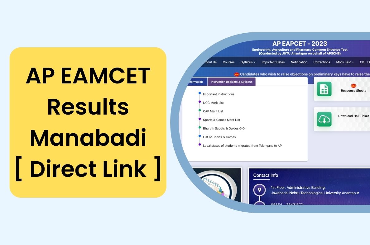 AP EAMCET Results 2023, Manabadi Rank Card cets.apsche.ap.gov.in Link