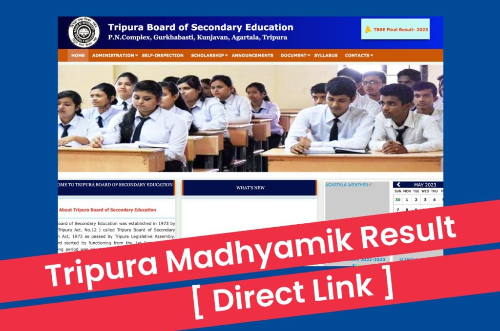 Tripura Madhyamik Result 2023, TBSE Class 10 Marksheet @ tbresults.tripura.gov.in Direct Link