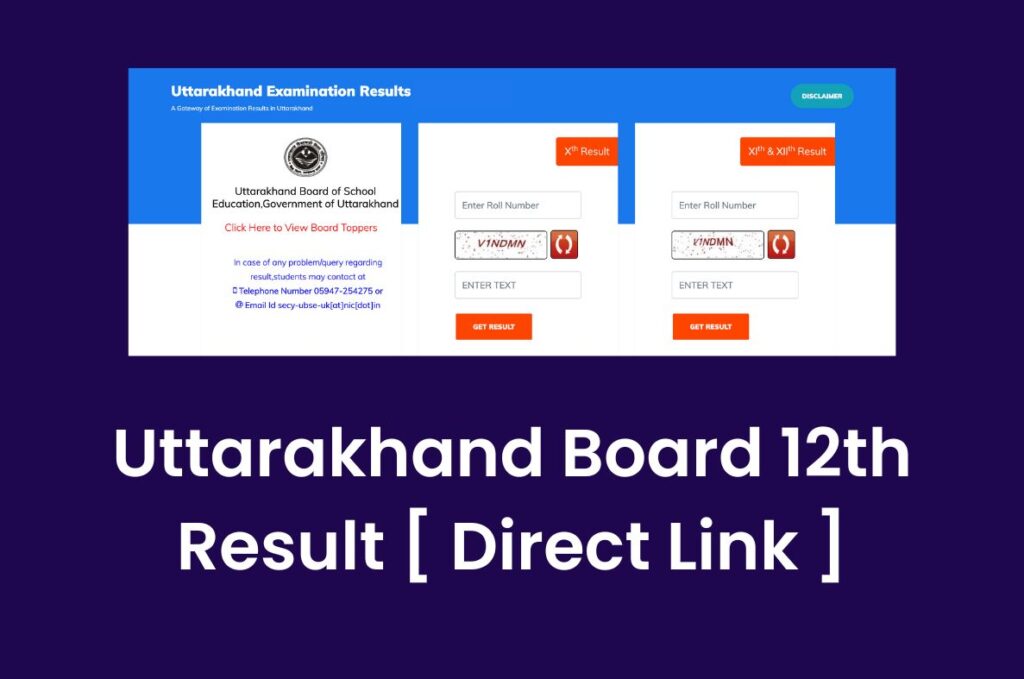 Uttarakhand Board 12th Result 2023, UBSE Class 12 Marksheet @ uaresults.nic.in Direct Link