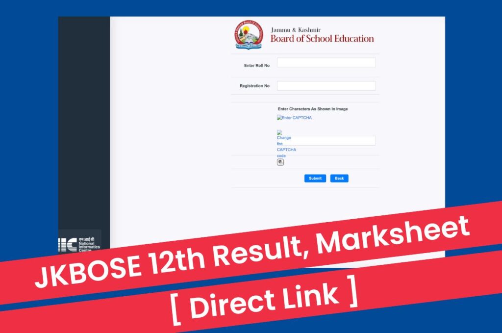 JKBOSE 12th Result 2023, JK Board Class 12 Marksheet @ jkbose.nic.in Direct Link