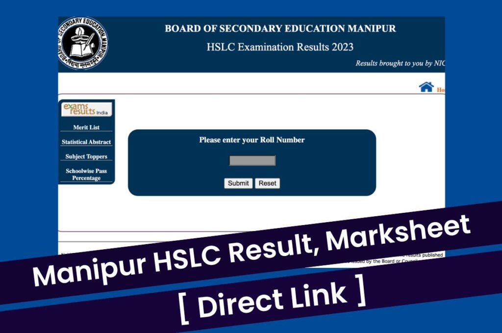 Manipur HSLC Result 2023, BSEM 10th Class Exam Marksheet @ manresults.nic.in Direct Link