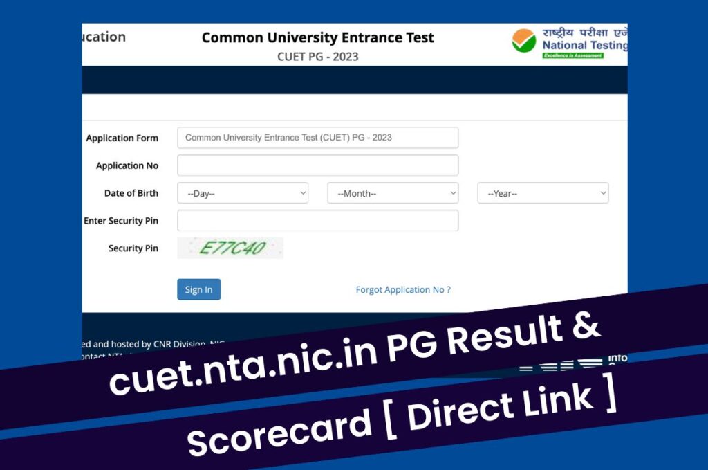 cuet.nta.nic.in PG Result 2023, CUET PG Scorecard Direct Link