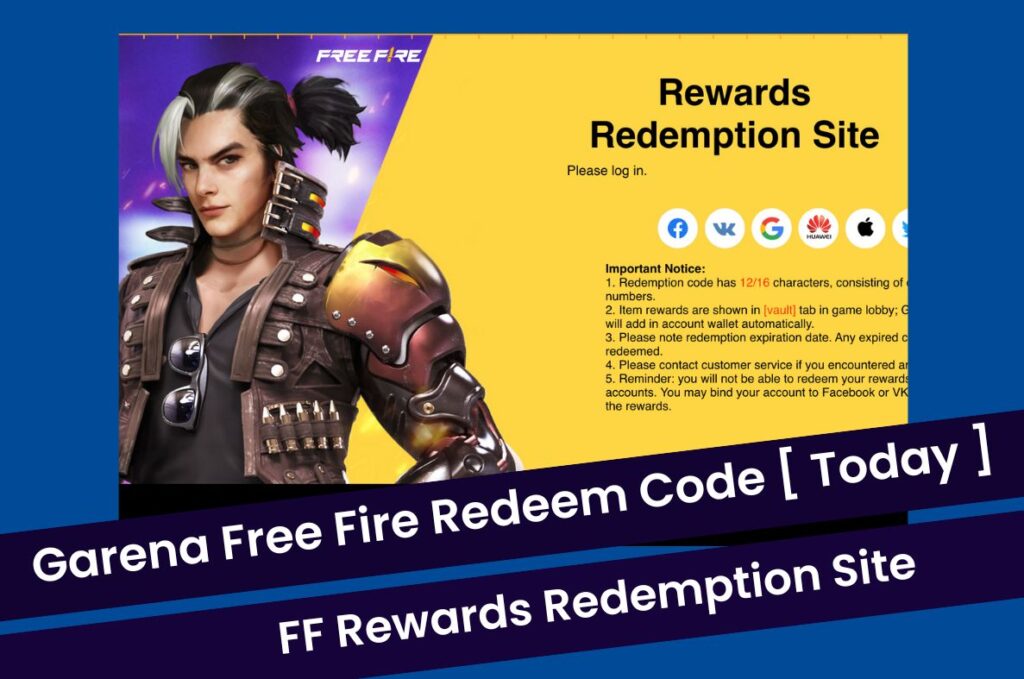 Garena Free Fire Redeem Code [ Today ] FF Rewards & Redemption Site Direct Link