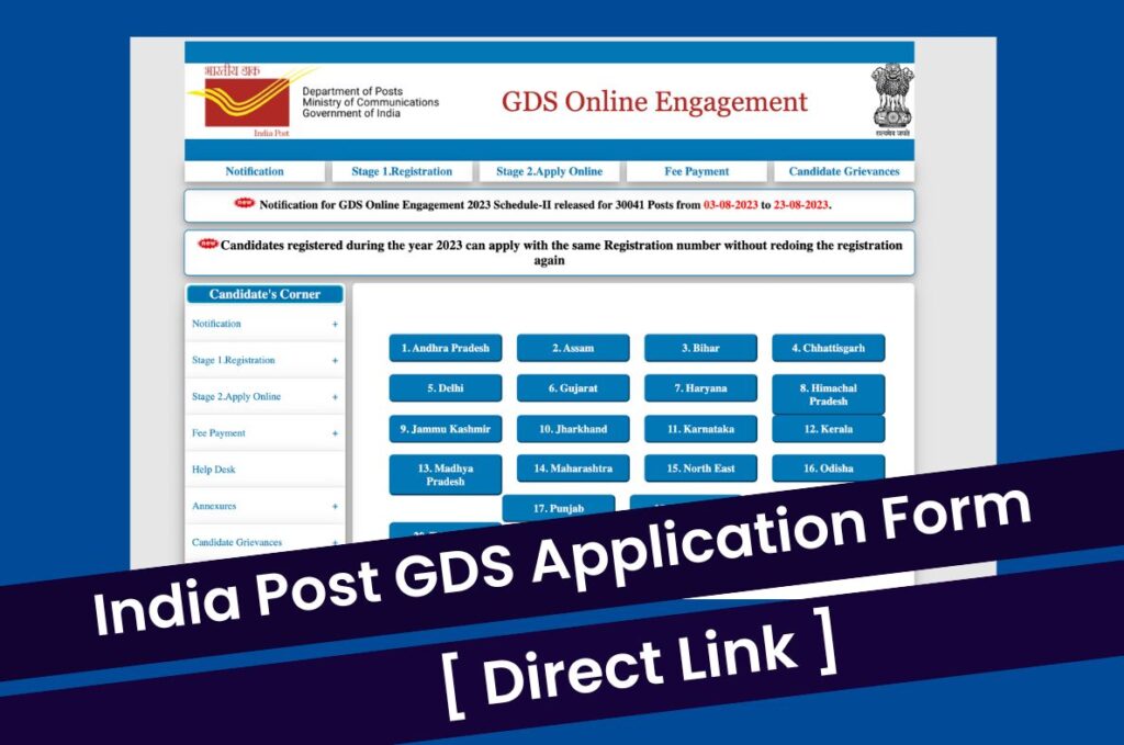 India Post GDS Application Form 2023, Apply Online & Download Notification @ indiapostgdsonline.gov.in Direct Link