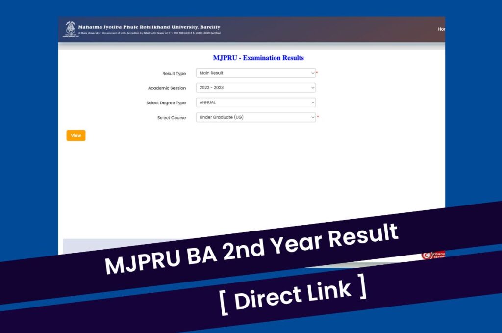 MJPRU BA 2nd Year Result 2023 @mjpruiums.in BA Part 2 Marksheet Direct Link