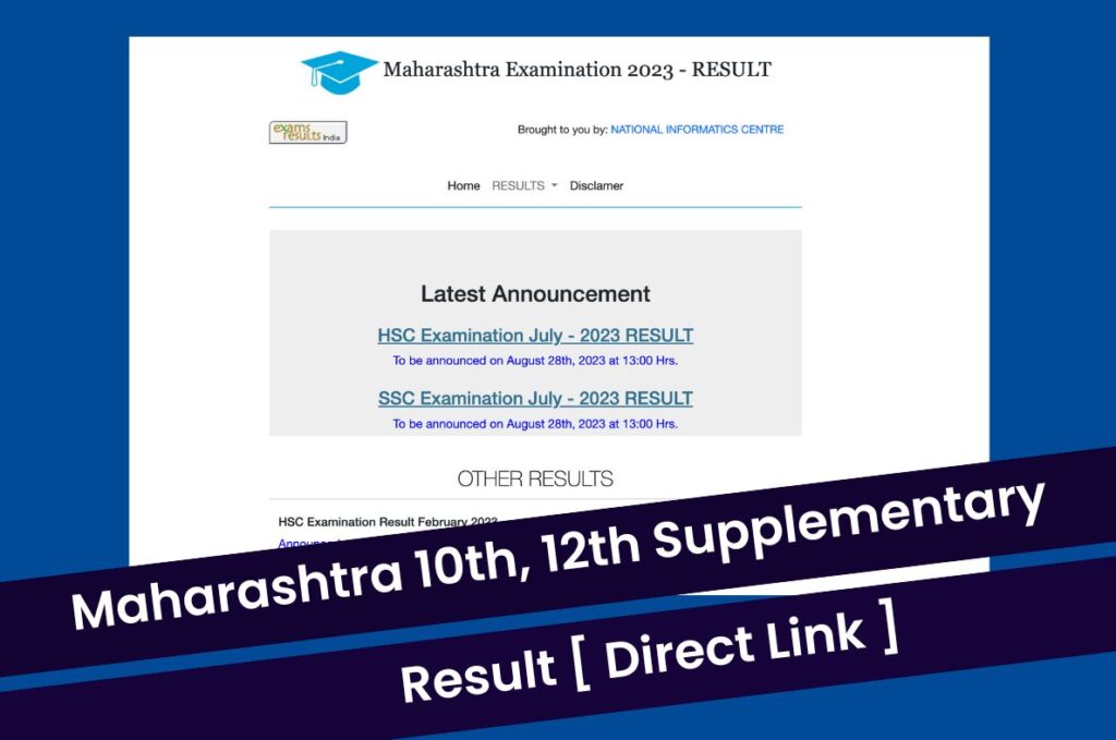 Maharashtra 10th, 12th Supplementary Result 2023 @mahresult.nic.in Marksheet Direct Link