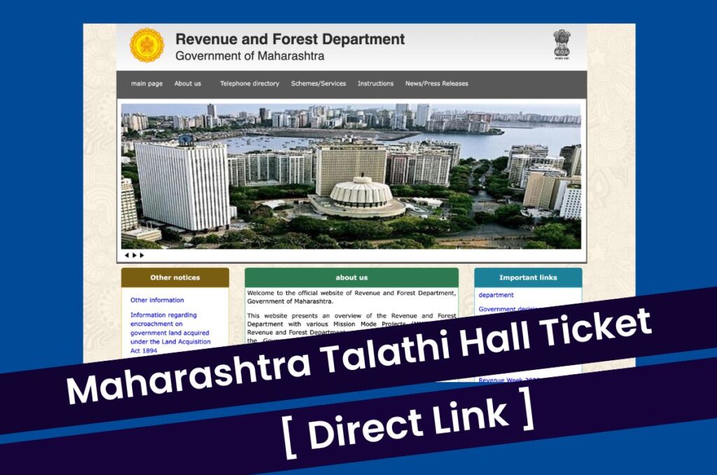 Maharashtra Talathi Hall Ticket 2023, Download Admit Card @ rfd.maharashtra.gov.in Direct Link