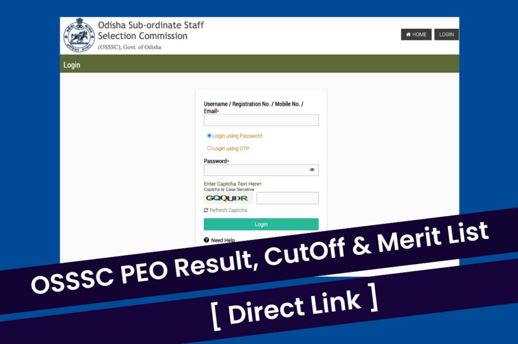 OSSSC PEO Result 2023, Check CutOff Marks & Merit List @ www.osssc.gov.in Direct Link