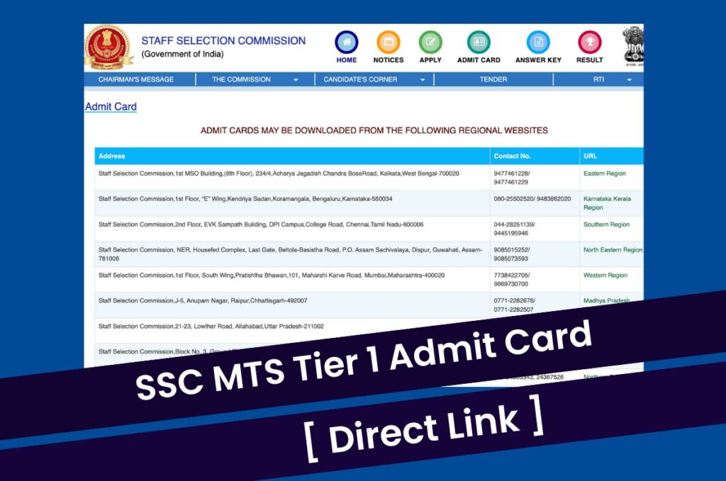 SSC MTS Admit Card 2023 (Date) @ssc.nic.in Havildar Tier 1 Hall Ticket Direct Link