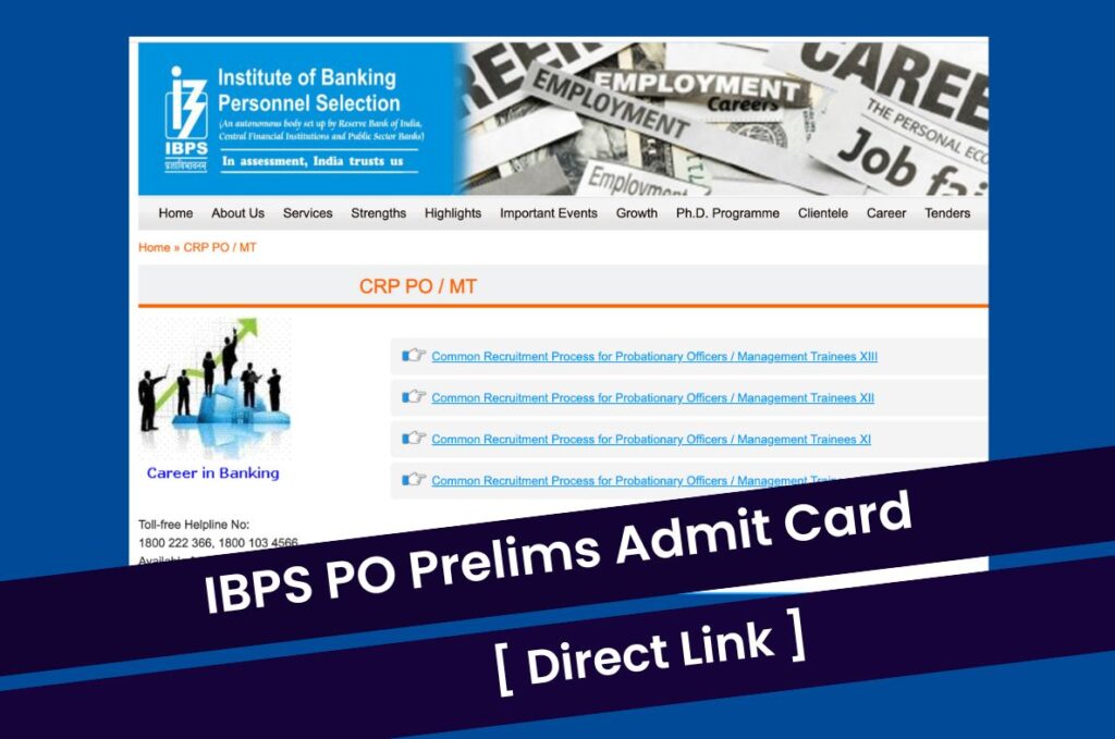 IBPS PO Prelims Admit Card 2023, Probational Officer Pre Exam Call Letter @ibps.in Direct Link
